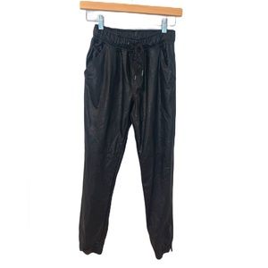 Skylar + Madison Black Faux Leather Joggers Size Small